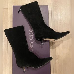 Jimmy Choo vintage black velvet printed bootie